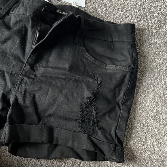 Rancan denim distressed black jean shorts W 13/30 - Picture 4 of 4